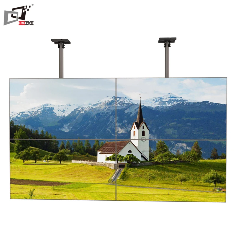 Image 7: Support mural de plafond réglable 2x2 pour écran vidéo, support de montage pour téléviseur, pour publicité commerciale, affichage multi-écrans professionnel