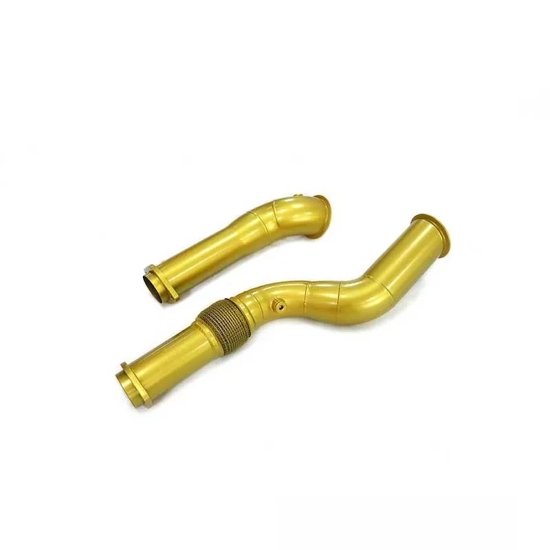ING High Performance Exhaust System High Flow Downpipe for BMW M3 M4 G80 G82 Ceramics Heat Shield Gold Car Accessories