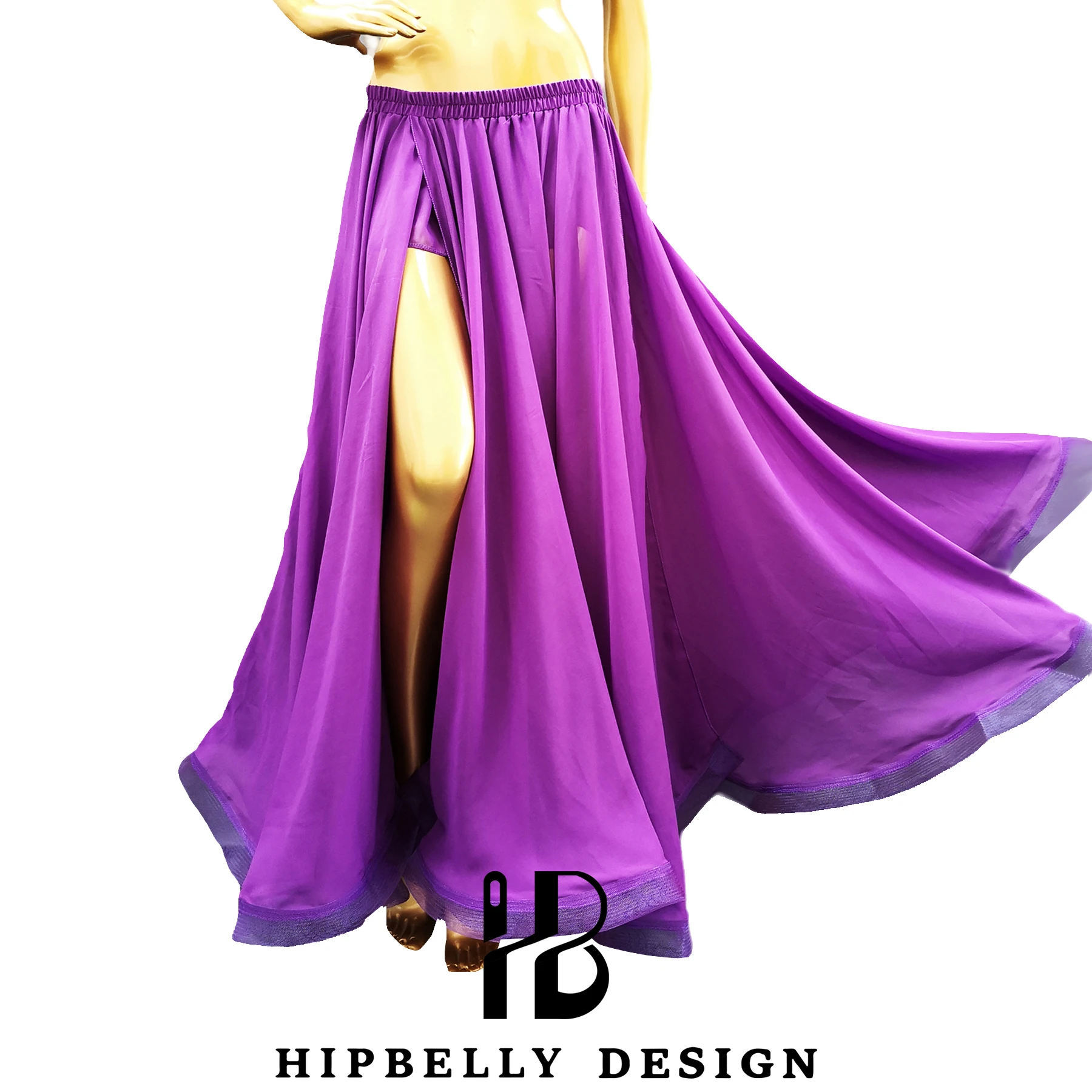 تنورة الرقص الشرقي الشيفون مزدوجة الشق الأذن تنورة الشاش تنورة عالية الشق تنورة للنساء الكبار أداء ممارسة اللباس وتتسابق