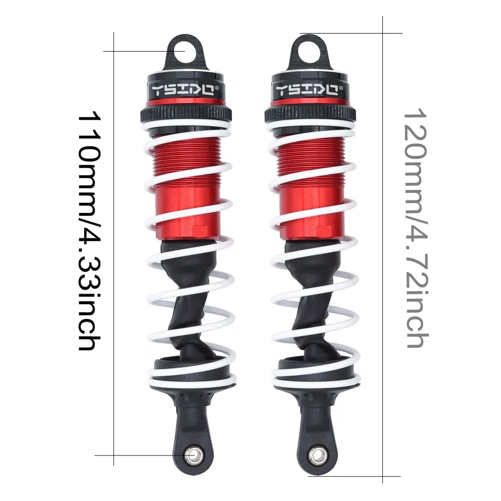 YSIDO 120mm Voor 140mm Achter Schokdemper Demper Schorsing voor 1/8 1/7 JLB HSP EM Racing DHK HPI Redcat LRP ZD Racing Hongnor