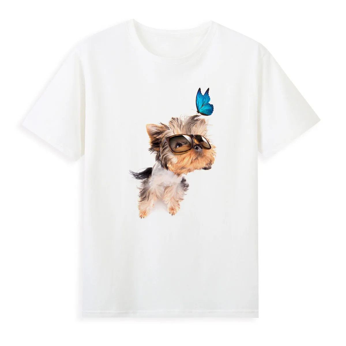 Dog and Butterfly 3D T-shirt Original Brand Good Quality Women Tshirt Summer Clothing Hot Sale Top Tees A053