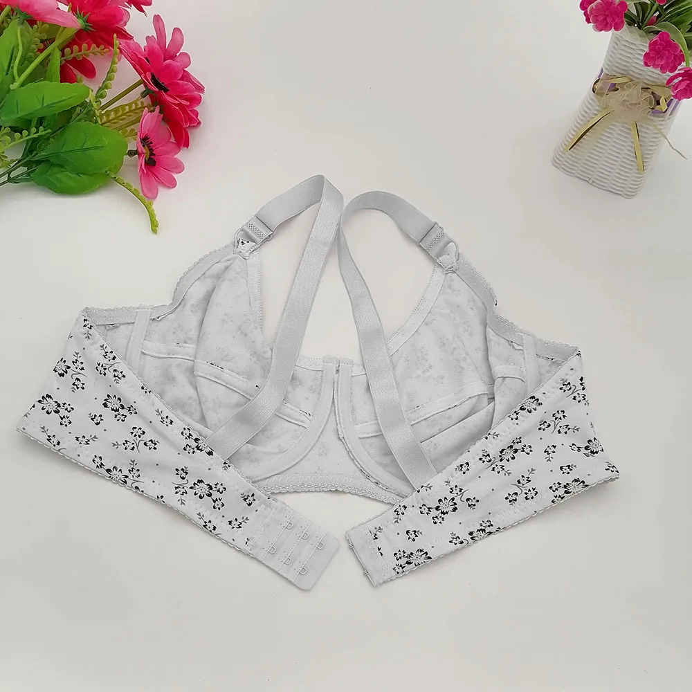 Sexy Bra For Women Push-up Tops Plus Size 120E 115E 110E 105E 100E 95E 90E 85E Women\'s Lingerie Print Floral Comfy Cotton BH C19