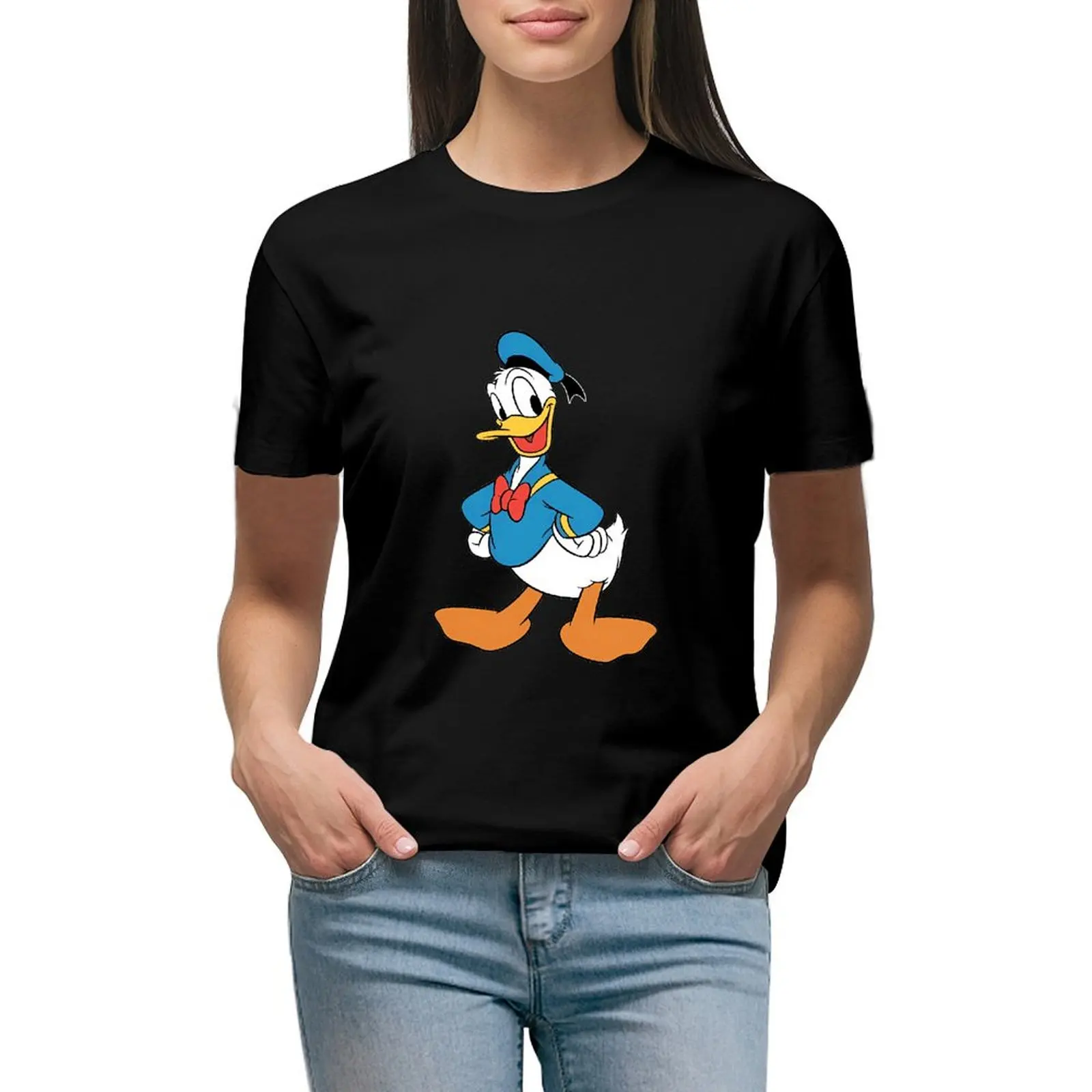 

Модная футболка Disney с Дональдом Даком Y2k, женская одежда, летние повседневные милые футболки, одежда