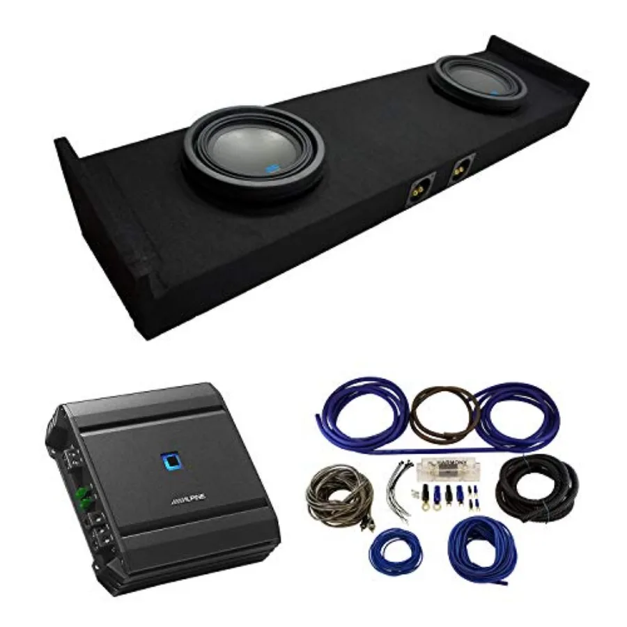 

Alpine S-W10D2 subwoofer for Ford F150 Super Crew 2015-2025: polypropylene cone, black, high-power handling, bundled with S-A60