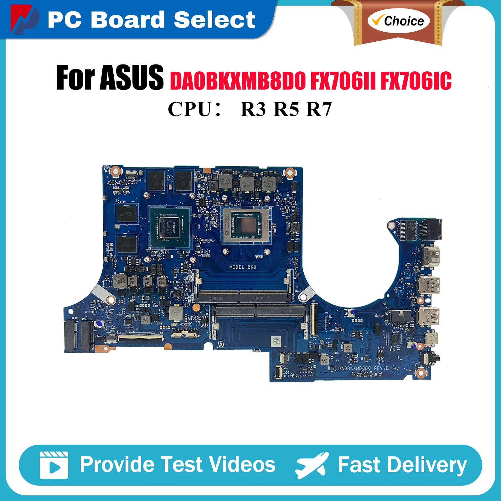 

DA0BKXMB8D0 Материнская плата для ноутбука ASUS TUF Gaming FX706IC FX706II FX706iH FA506I Материнская плата для ноутбука с процессором R3 R5 R7 tests ОК