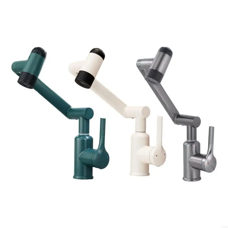 

Hot and Cold Double Control Washbasin Faucet Multifunctional Rotating Sink Faucet with 4 Spouts Pattern for Bathroom Sink