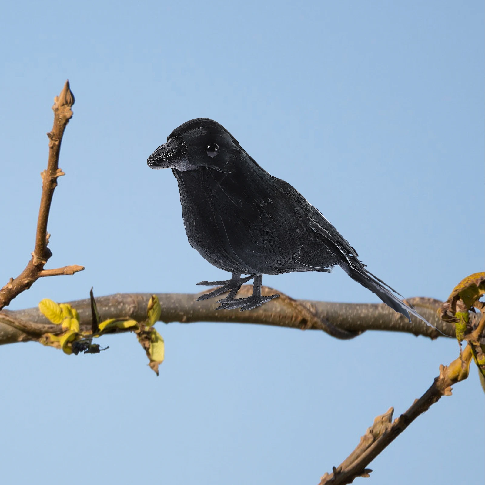 

Halloween Ornament Home Decoration Artificial Halloween Accessory Bird Crow Sculpture Feathered Crow For Party