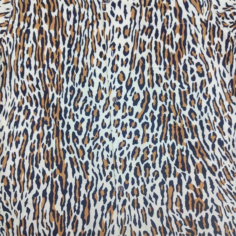 WACKO MARIA Autumn Winter Leopard Hawaii Long Sleeve Shirt Best Quality Fashion Lapel Mens Womens Cardigan Shirt