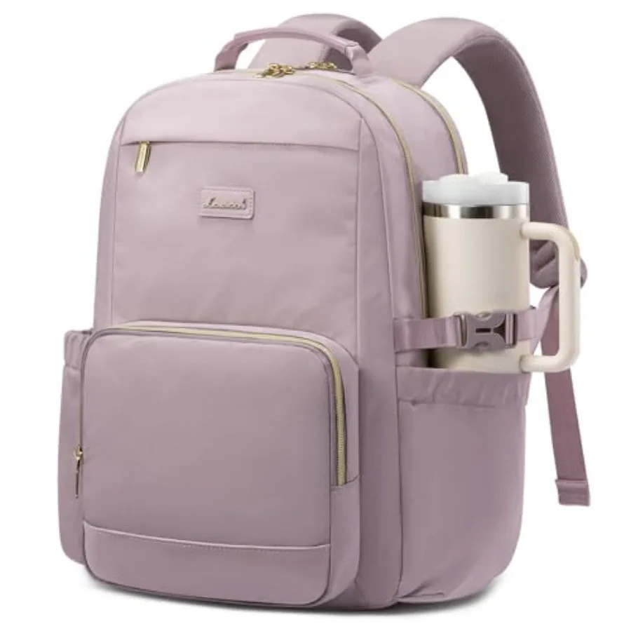 

LOVEVOOK Laptop Backpack for Women with Pouch Pocket for Large Capacity Cup, Laptop Computer Bag Travel Backpack Purse, Waterpr