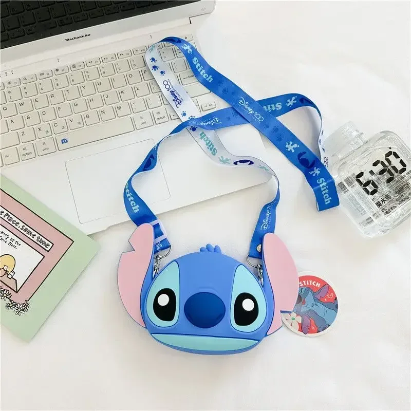 Disney-Animation CAN o & Stitch Sac à bandoulière pour enfants, Portable, Silicone, Dessin animé, Kawaii, JOWebbing, Cadeau de Noël