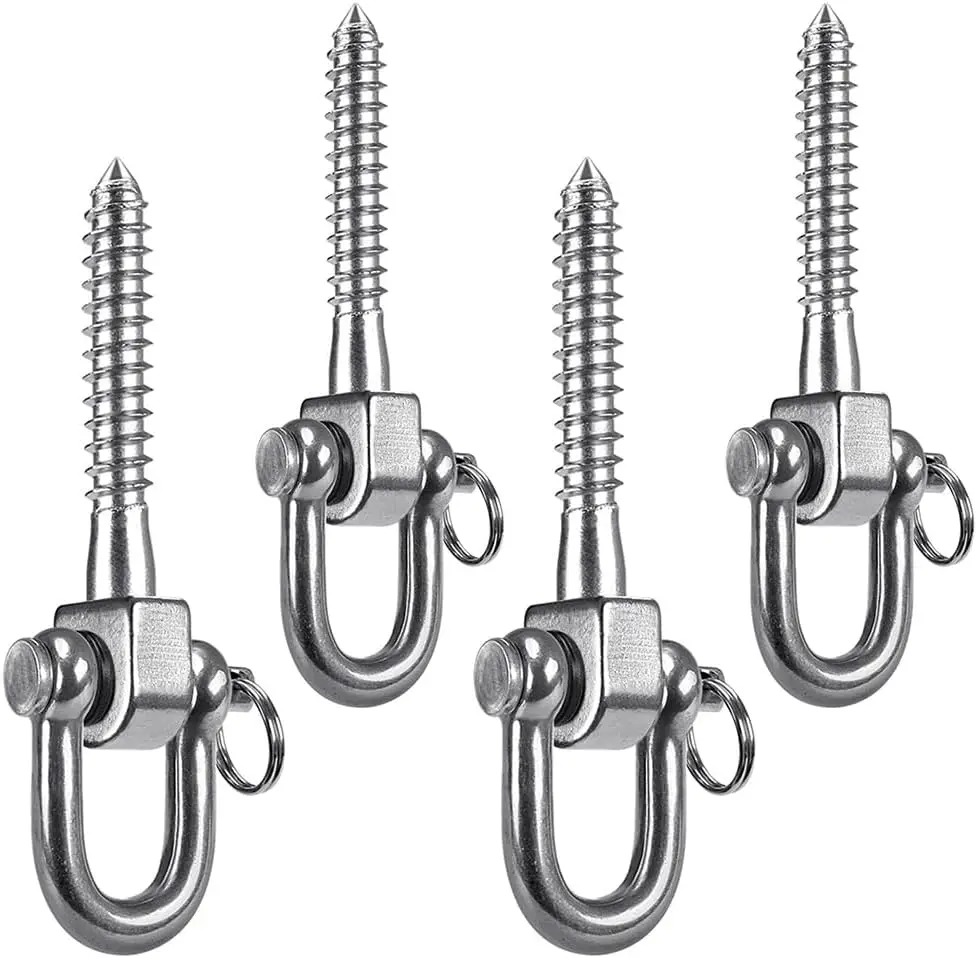 

4 Pa Swing Hangers Swing Set Hooks Stainl Steel Hammo Hooks For Porch Swing, Hammo Chair, Heavy Bag, Yoga Silk, Suspension