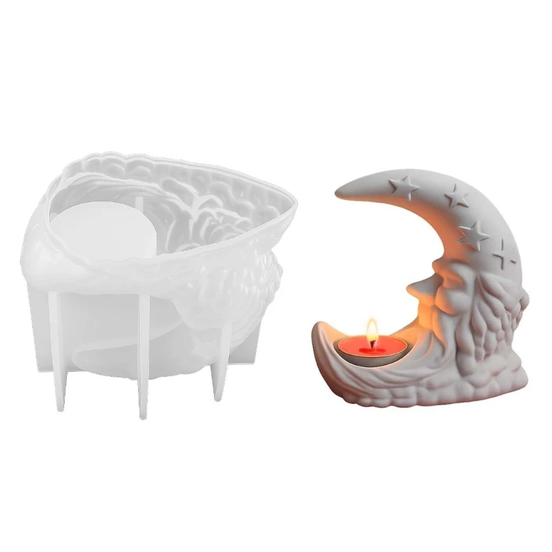 HX6F DIY Silicone Moon Mould For Handmade Holders Jewelry Making Gift