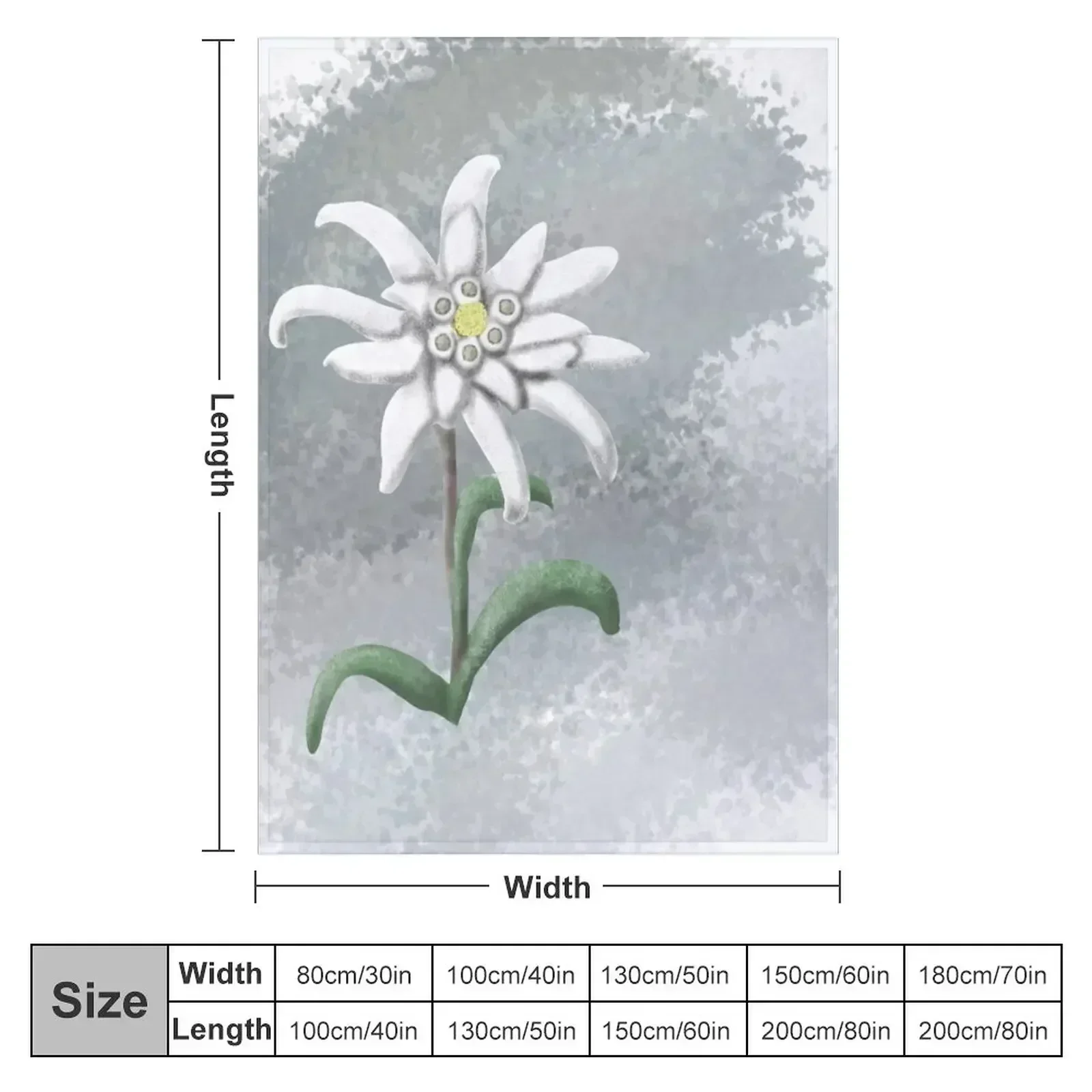 New Strength and Beauty- Edelweiss Throw Blanket Designers Custom Beach Blankets