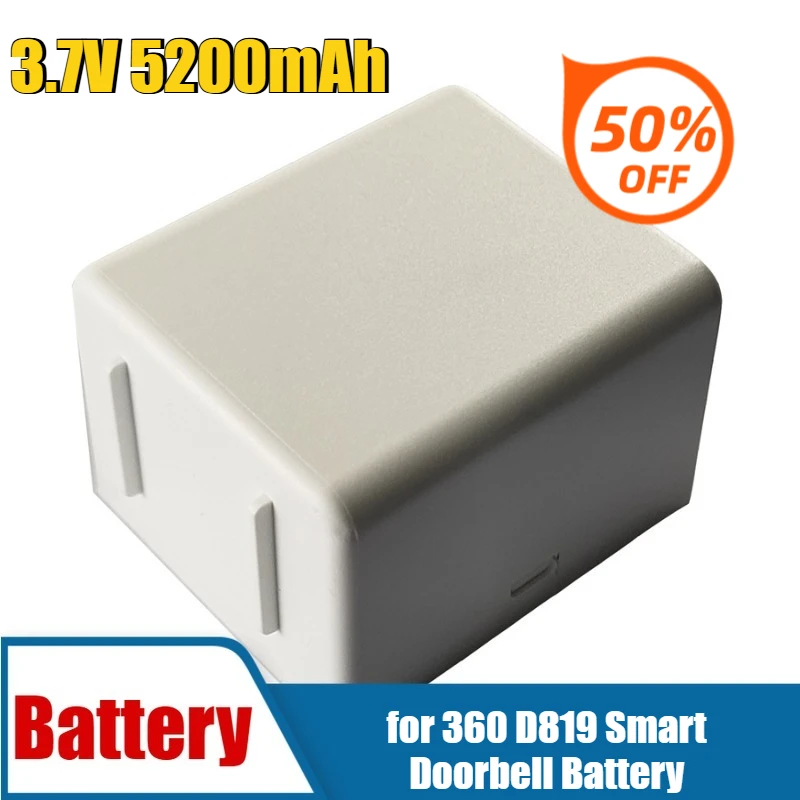 3,7 В, 5200 мАч для аккумулятора умного дверного звонка 360 D819 3,7 В, 5200 мАч для аккумулятора умного дверного звонка 360 D819