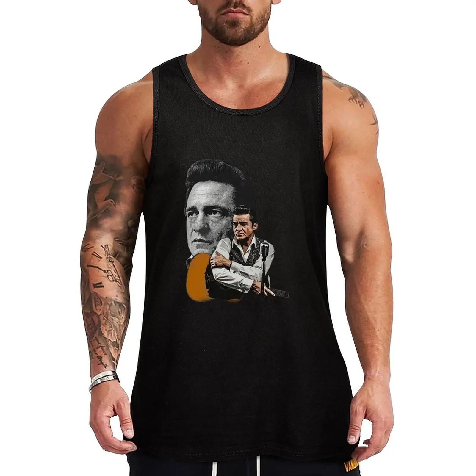 

Johnny Relaxed Band Tank Top gym top plain t-shirt mens clothing clothes for men