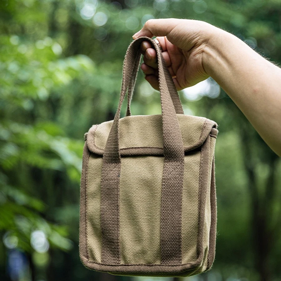 

CAMPINGMOON TT-1315-B Утолщенная износостойкая сумка-чехол для гриля из холщовой ткани, сумка для походной посуды