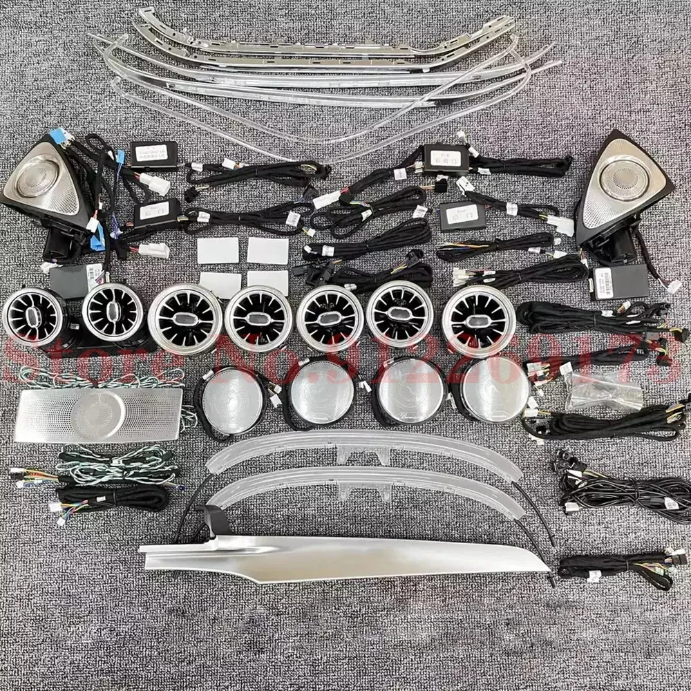 

64 цвета светодиодный full-формирование автомобильного экологического освещения-Benz C-Class GLC W205 X253 C200 W177 A-Class CLAW117