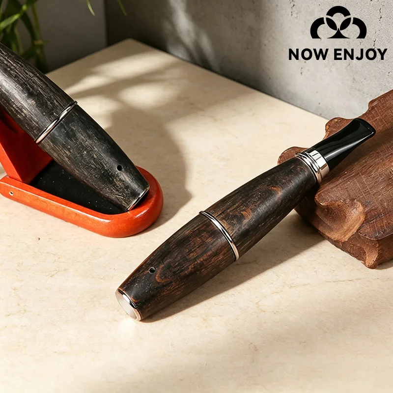 Portable Cigarette Holder Smoking Pipes Lightweight Solid Wood Tobaccco Pipes 9mm Handheld Tobacco Pipes Smoking Accessories