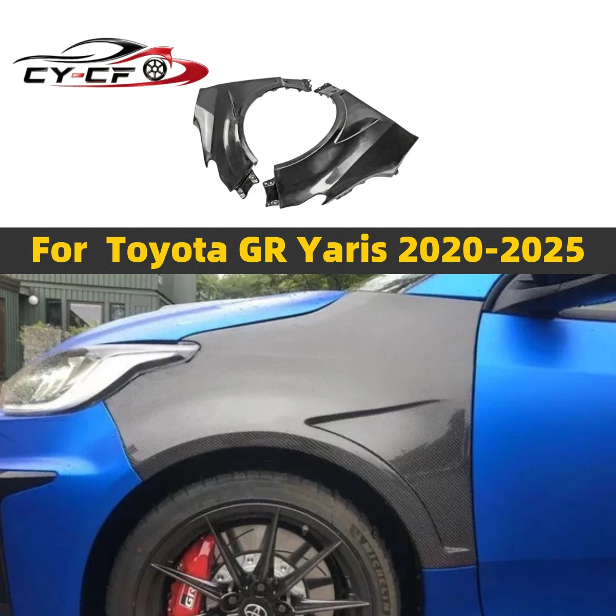 

Fiberglass Front Fender For Toyota Yaris GR GXPA16 FRP Unpainted Arch Flare Fiber Glass Wheel Cover Drift Racing Kit