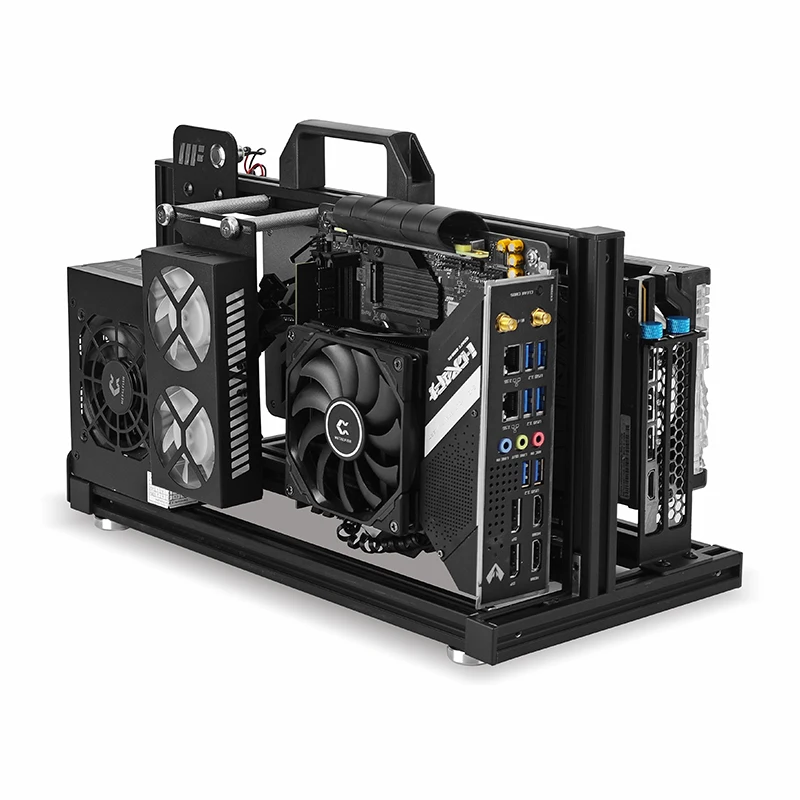 METALFISH Aluminum ITX A4 Open Frame MINI Case Support MINI-ITX Mainboard GPU Vertically 240Liquid Cooler Gamer DIY Cabinet