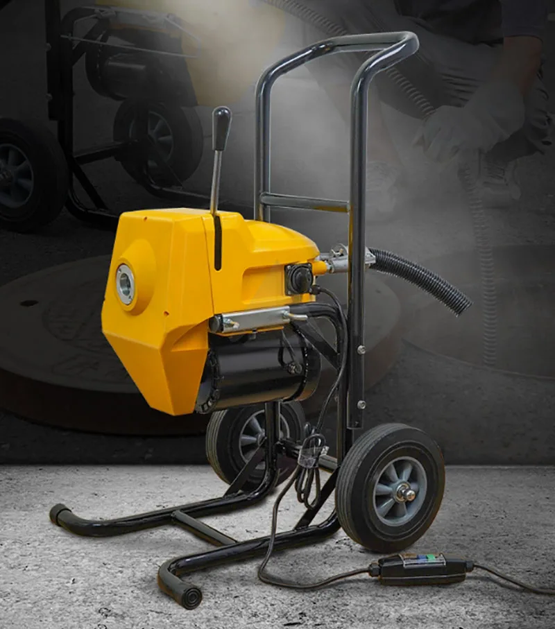 High Efficiency Drain Cleaning Machine Electric Pipe Dredger with Flexible Spring Cable for Sewer Pipeline Unblocking