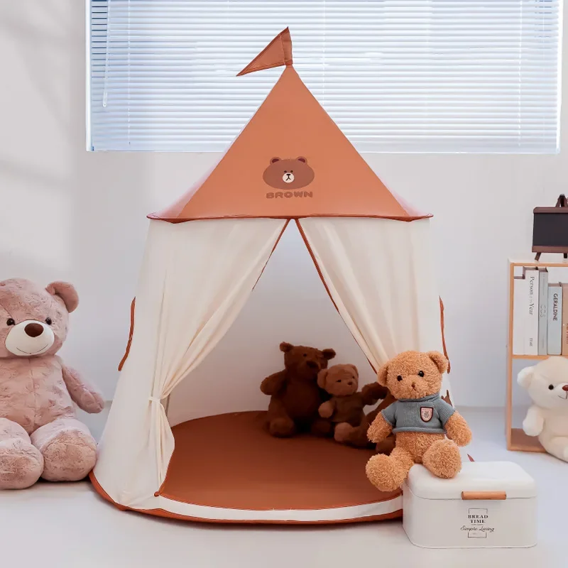 Kids Indoor Outdoor Bear Castle Tent Playhouse Toy Girls Boys Indoor Children's Tent Baby Game House Toy House Play House