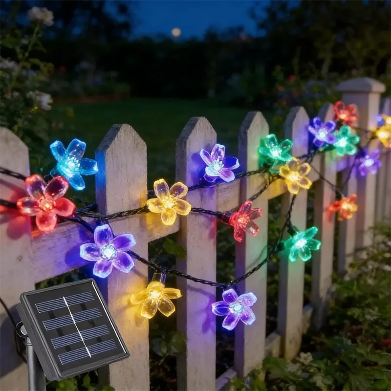 

LED Solar Sakura String Lights Outdoor Camping Waterproof Solar Lamp Christmas Wedding Festival Garden Decorative Fairy Lights