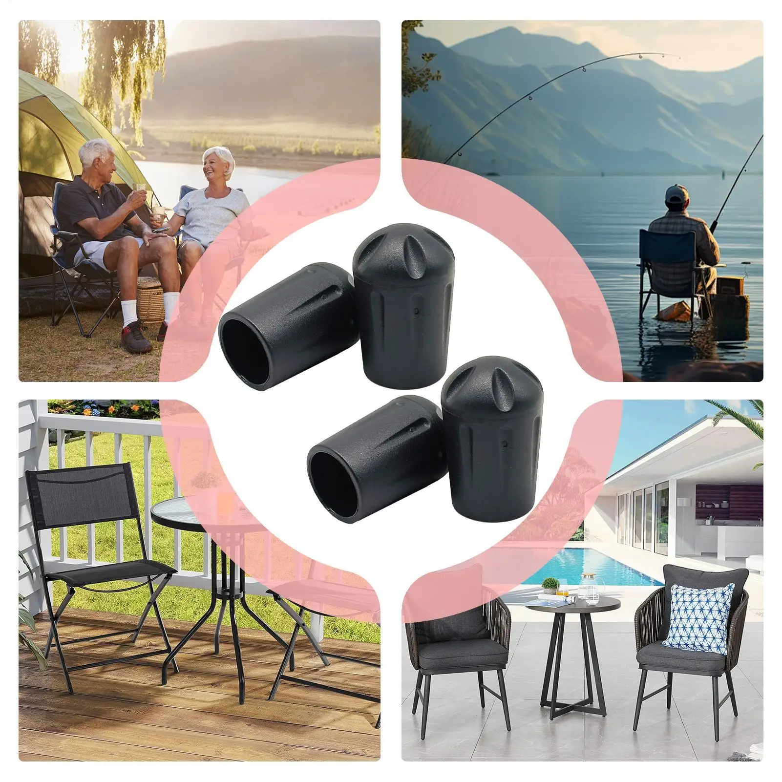 4 Pcs/set Elastic Chair Foot Covers Anti-Slip Grippers Shock Absorption for Carpet Wood Floor, Home Dining Bar Recliner