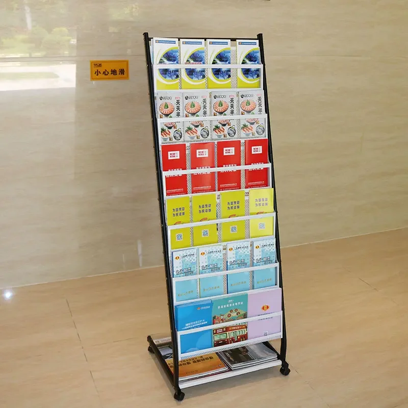 Landing materials, leaflets, newspapers, booklets, display stands