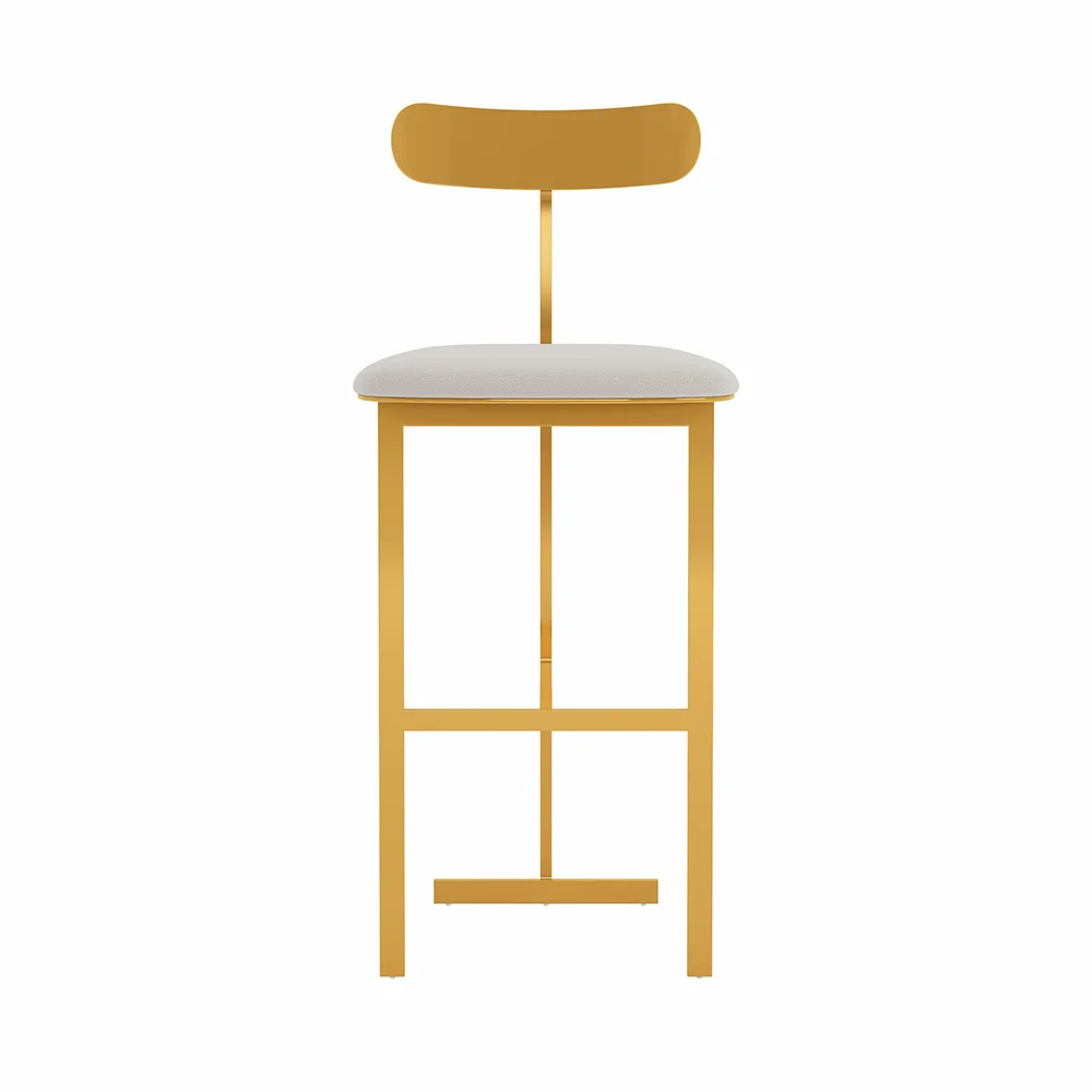 & High Quality Hotel Stainless Steel Linen Fabric Leisure bar Chairs Hotel Furniture Chairs Luxury High bar Stools