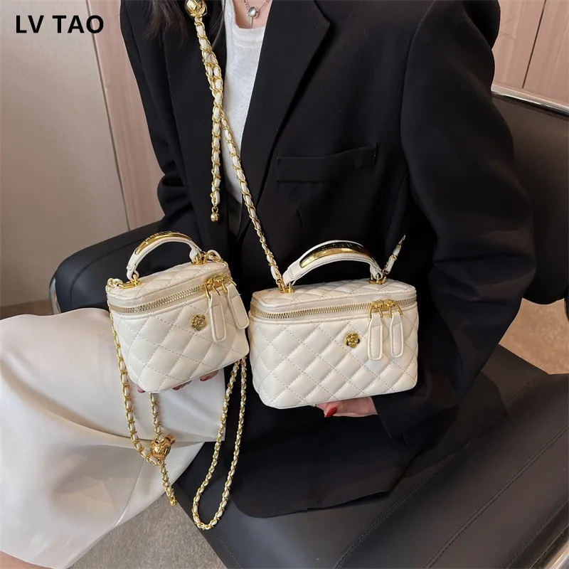 Checked Women High Quality Bag Trendy New Fashion Chain Crossbody Bags Ladies Handbags Purses Small Fashion Shoulder Bags