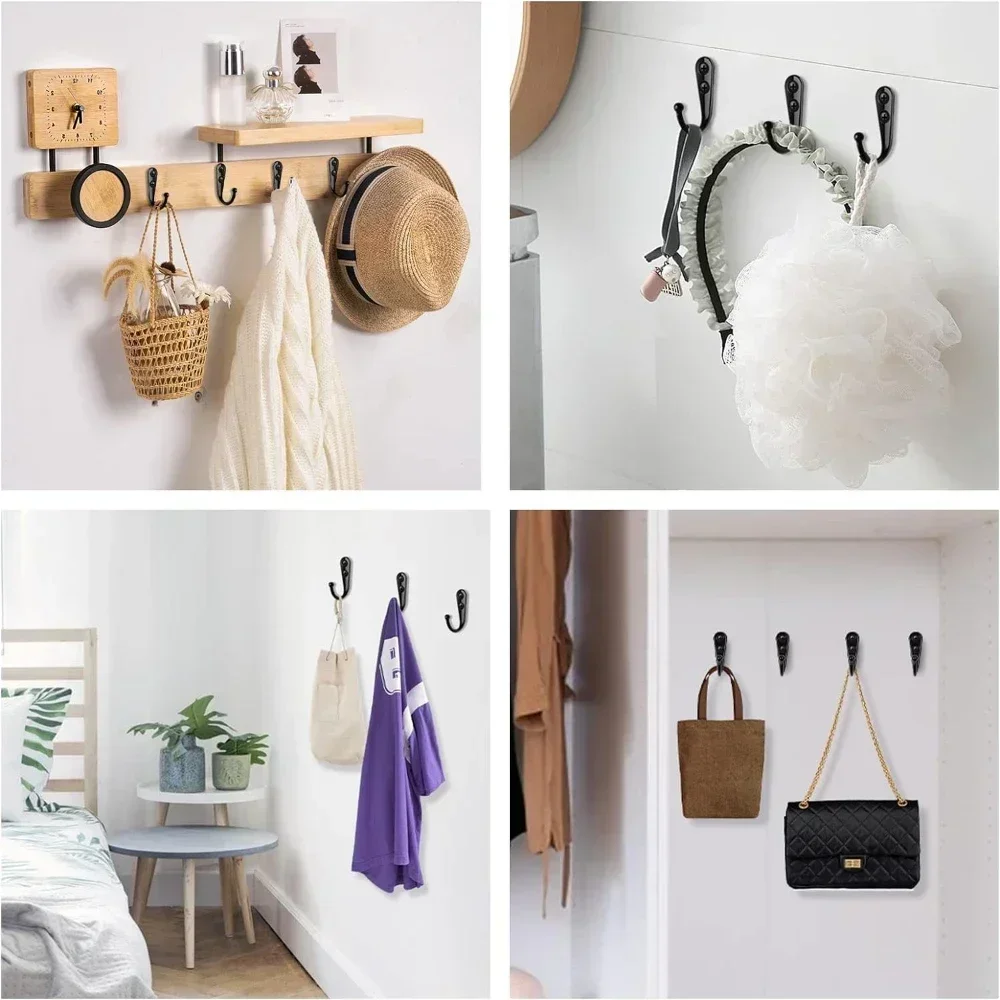 Alloy Hooks with Screws Wall Mounted Hanging Hangers for Coat Towel Bags Caps Hook Kitchen Bathroom Storage Rack Holders