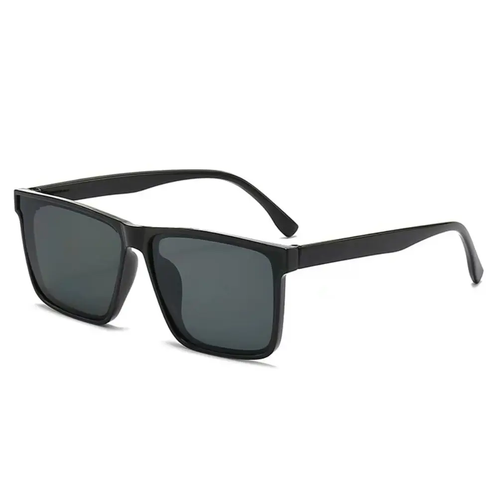 Trendy Punk Square Frame Sunglasses Simple Street Photos Black Shades Glasses Summer Decoration Sun-Protective Eyewear Beach