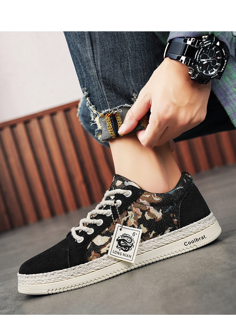 Herren Canvas Freizeitschuhe Frühling und Herbst Neue Atmungsaktive Weichsohlen Outdoor Flache Wanderschuhe Modische Vielseitige Sportschuhe – Detail 11