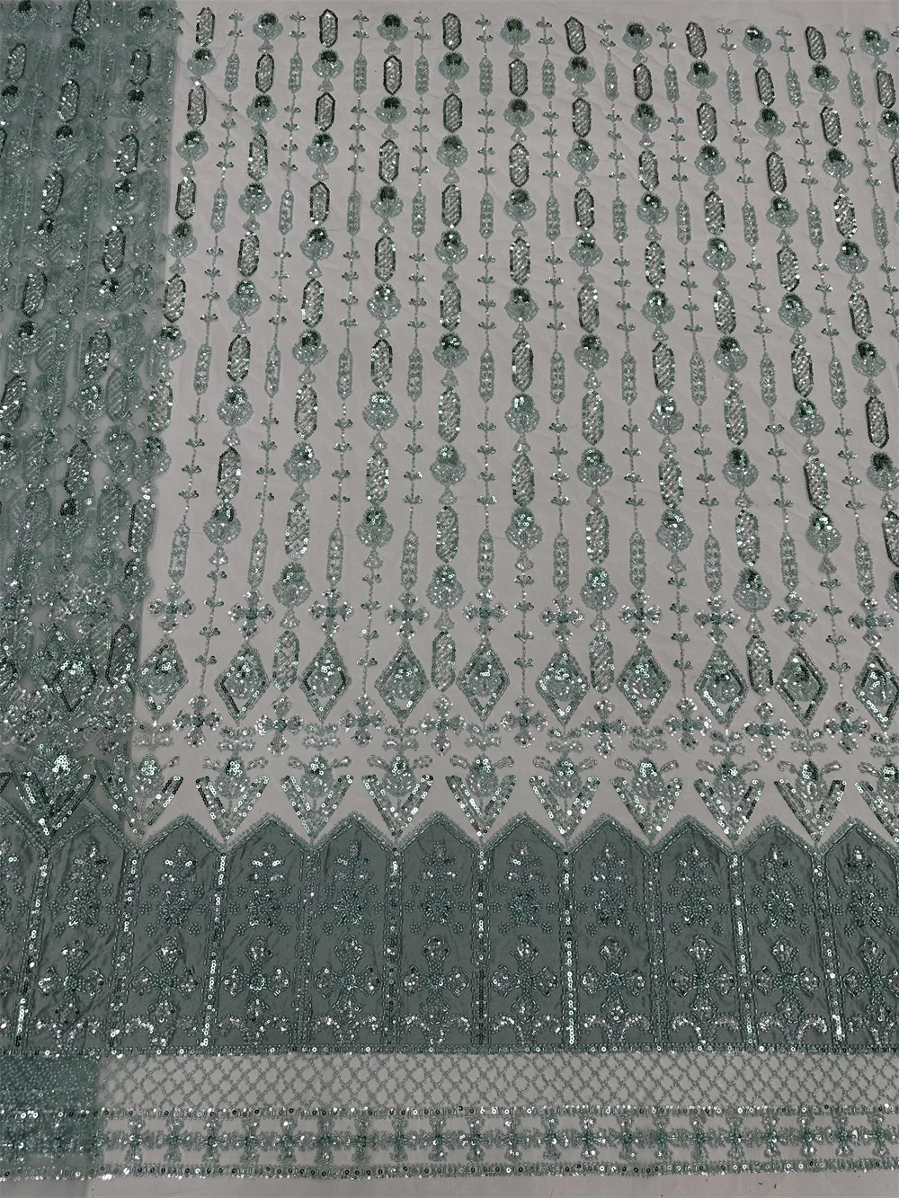 

New French Groom Handmade Beaded Sequin Lace Fabric 2026 High Quality Nigerian Tulle Lace Fabric For Bridal Wedding Dresses