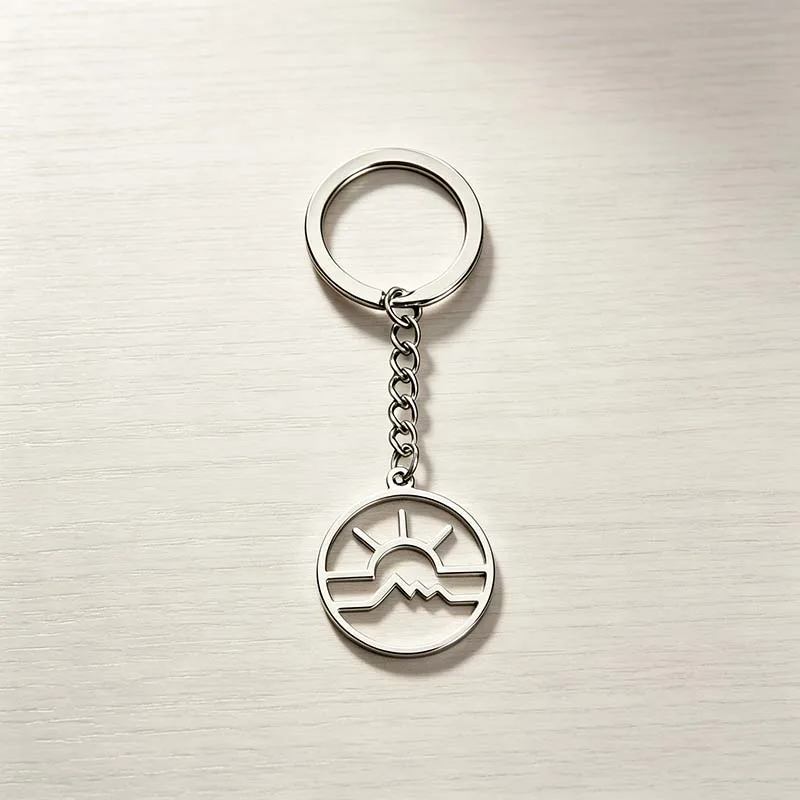 Bohemian Stainless Steel Sunrise Pendant Key Chain Hollow Metal Keyring Girls Summer  Holiday Keychains Bag Purse Accessories