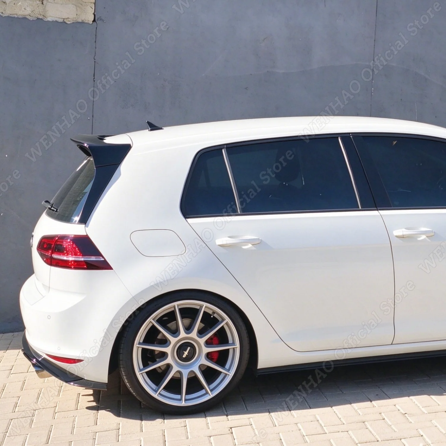 3 Pcs CS Style Car Rear Spoiler Wings For Volkswagen Golf 7 MK7 TSI TDI GTI GTD R R-LINE 2014-2019 Tuning Side Window Spoilers