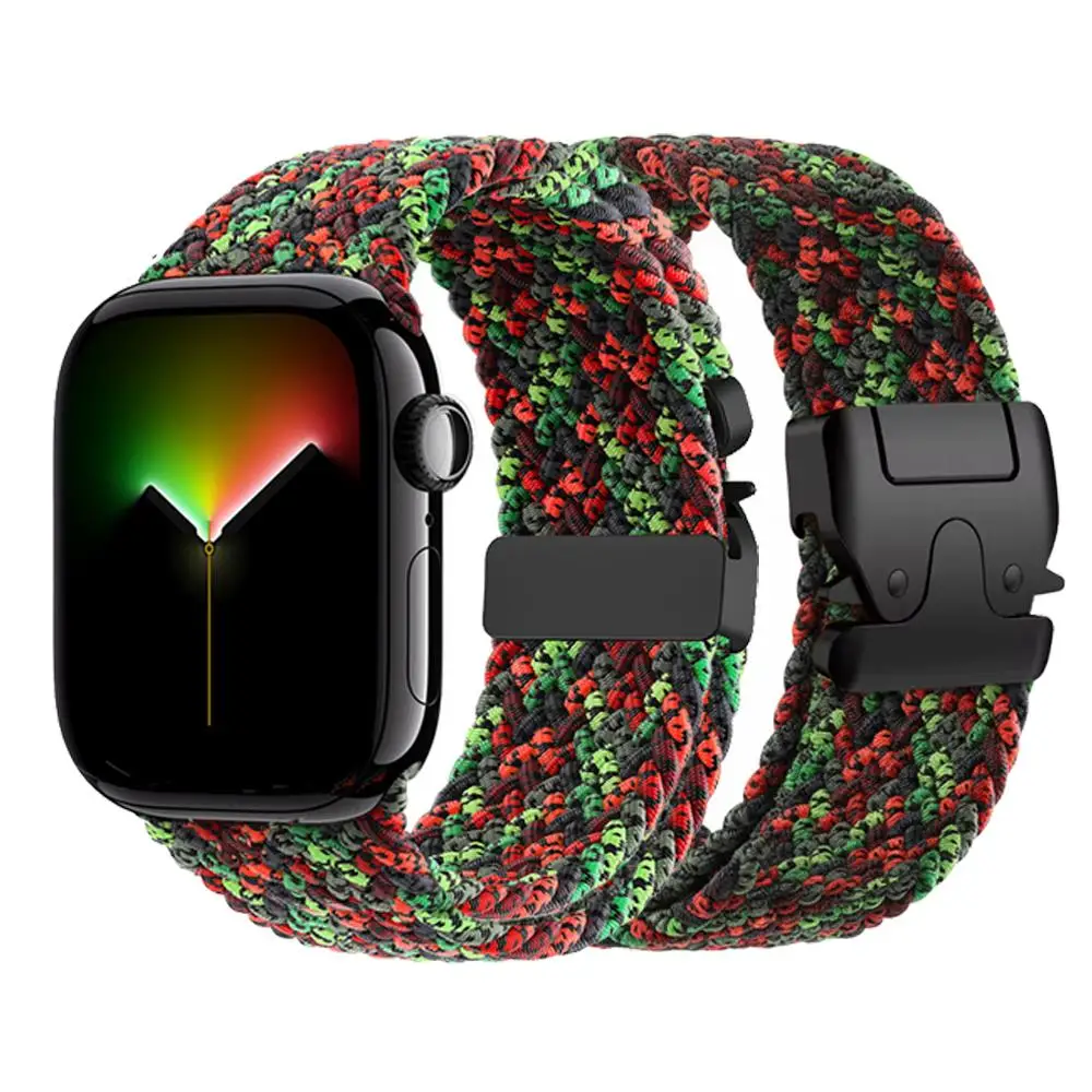 

Плетеный ремешок из парашютной тесьмы для Apple Watch 40 мм, 44 мм, 46 мм, 42 мм, 49 мм, 45 мм, 41 мм, браслет Correa для iWatch Series 11, 10, SE, 9, 8, Ultra3