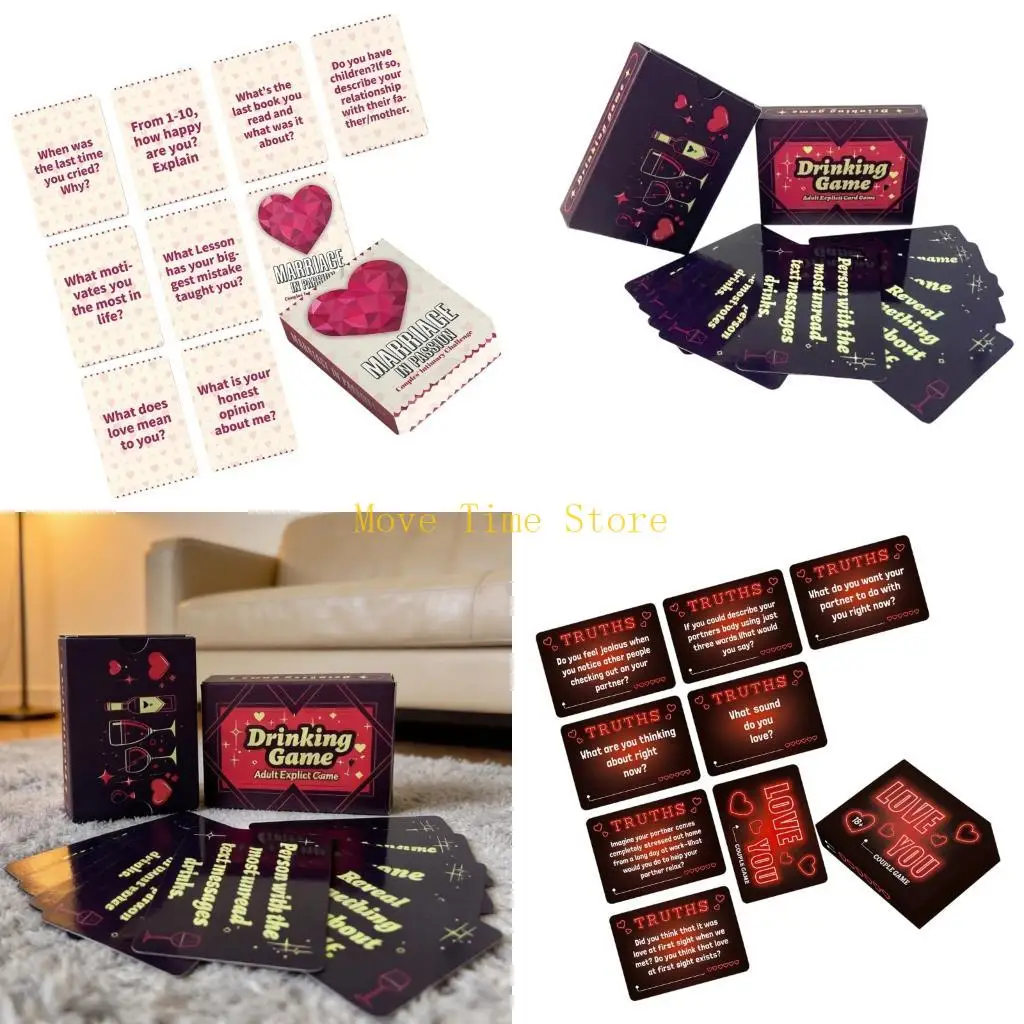 92ME Couple Interactively Game Card Tabletop Game Card For Family Gathering Fun Tabletop Conversation Activity Party Game