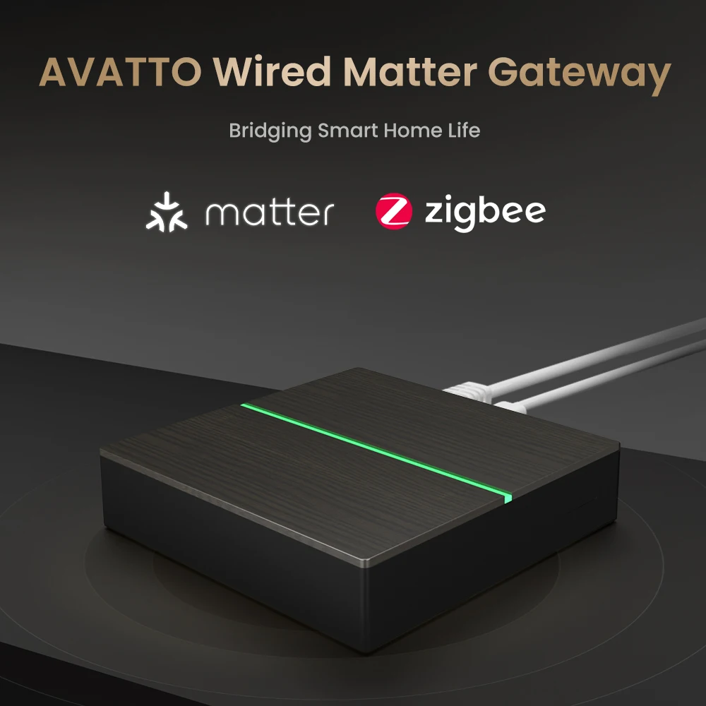 AVATTO Matter Zigbee Bridge Gateway 128 Sub-devices Ethernet Connection Smart Home Hub Support Alexa Google Home