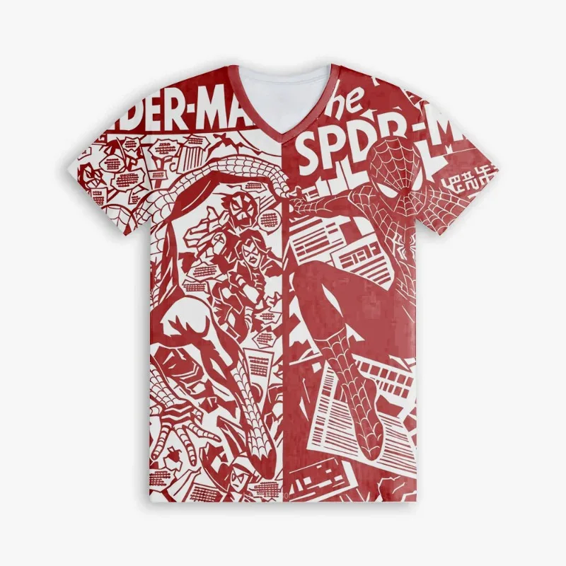 

Summer Marvel Spider Man Comics Men's and Women's T-shirts 3D Digital Printed Collar Short Sleeves Sport Speed Drying