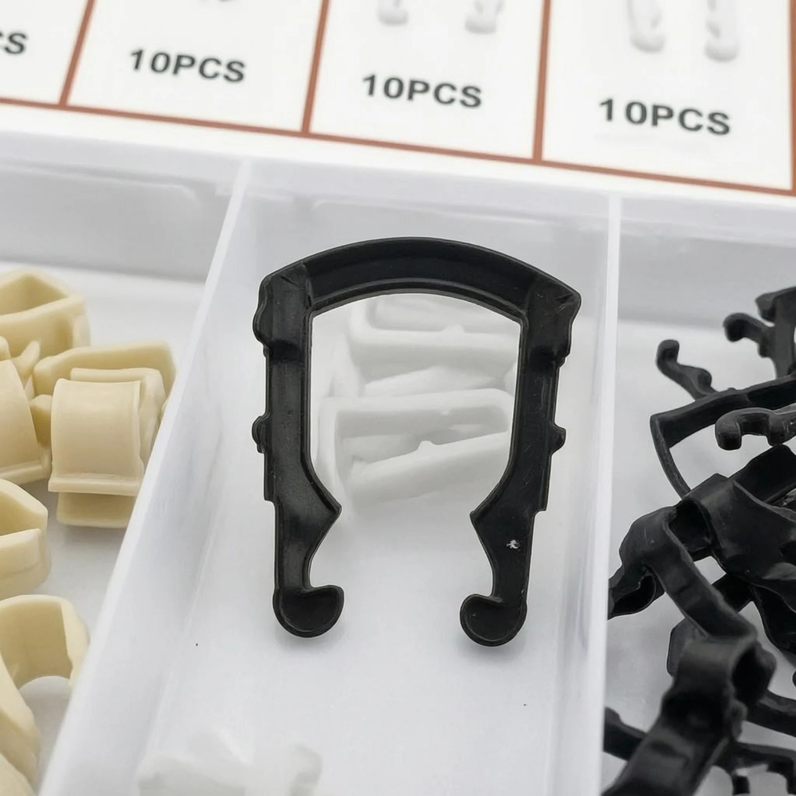 70 Pieces Fuel Line Retaining Clip Assortment Kit Labeled Sections Fuel Line Retainer Clip Set Multi-Color Organized Storage