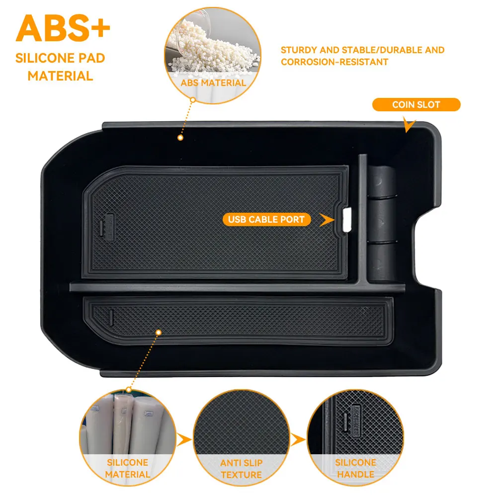 

For Land Cruiser Prado 250 2024 Central Control Storage Box Tray Compatible Armrest Hidden Drawer Storage Box Cup Holder