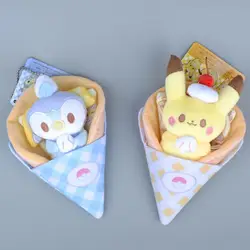 애니메이션 키 체인 봉제 인형 포켓몬 카와이 피카추 소녀 학교 가방 펜던트 장식 Piplup 휴대용 장식품 선물 도매