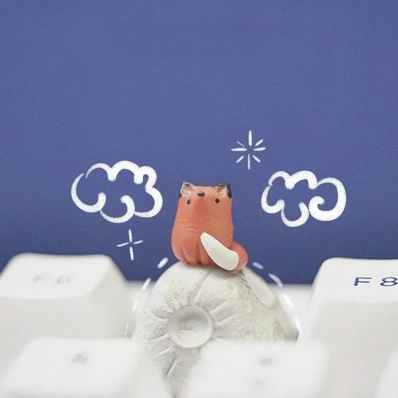 2024 Moon Fox Keycaps Little Prince Themed 1pcs Customized Creative Three-Dimensional Mechanical Keyboard Key Cap  Accessories