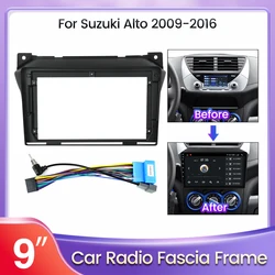 2 DIN Car DVD Player Frame Fascia Adapter Canbus Box Decoder For Suzuki Alto 2009 - 2016 9