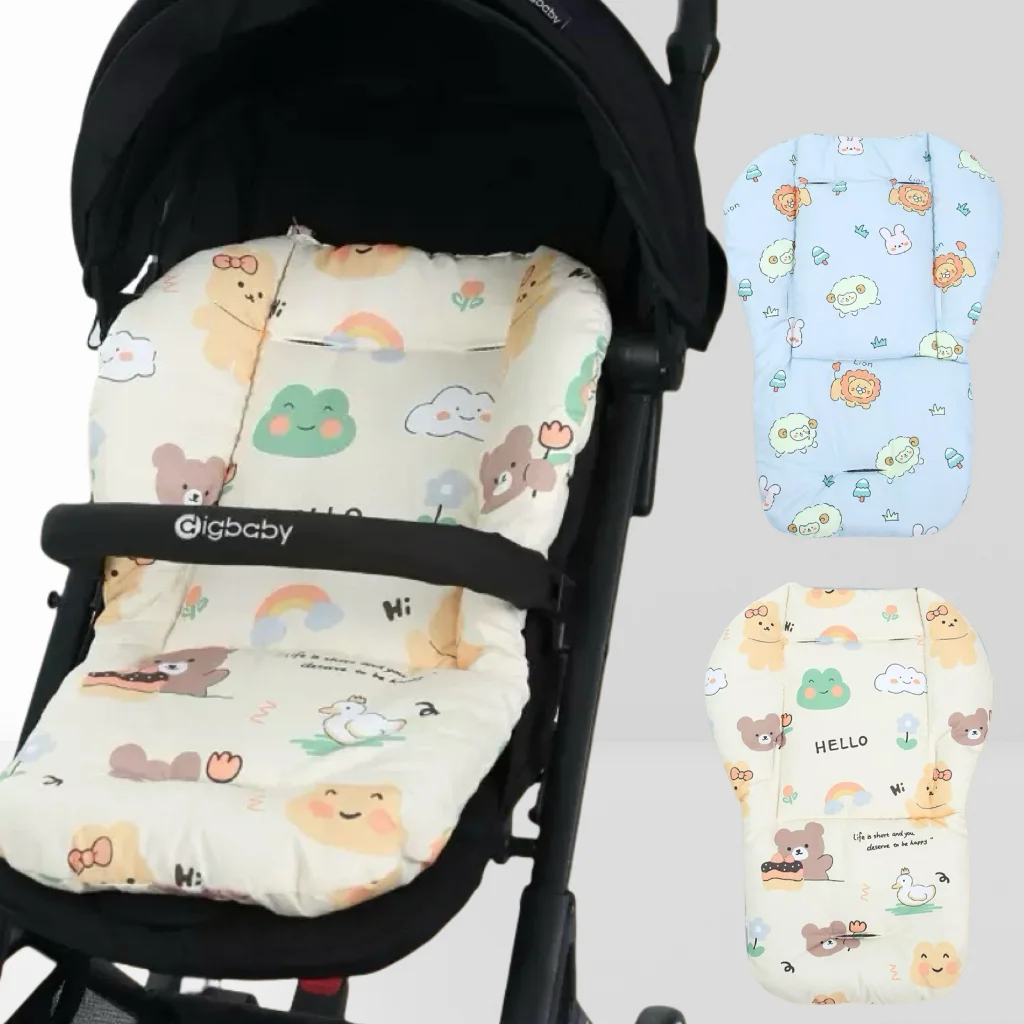 Baby Cushion for High Chair, Baby Stroller Seat Cushion, Cute Animal Pattern Cushion Soft Double-Sided Thick Cushion Breathable