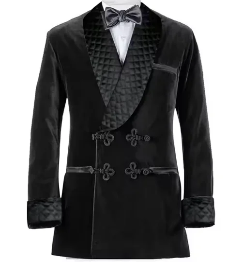 

Purple Velvet Men Suit Jacket Shawl Lapel Long Blazer With Double Breasted Dinner Party Wedding Tuxedo Late2 Piece Jacket Pants