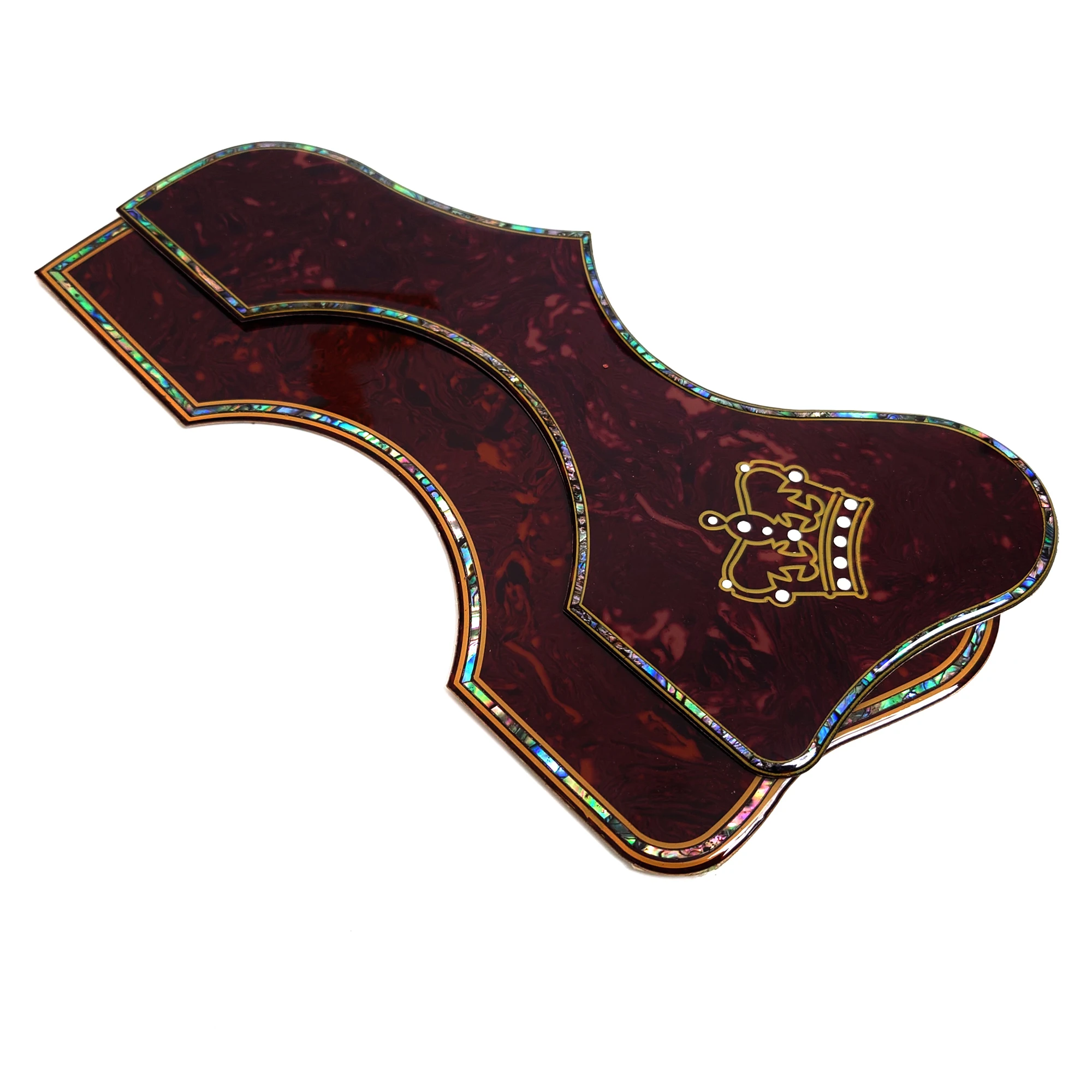 

Acoustic Guitar Pickguard Thicknes 2mm 41-43 Inch Guitar Scratch Plate with Real Abalone Shell Edge Crown Design for J200 SJ200
