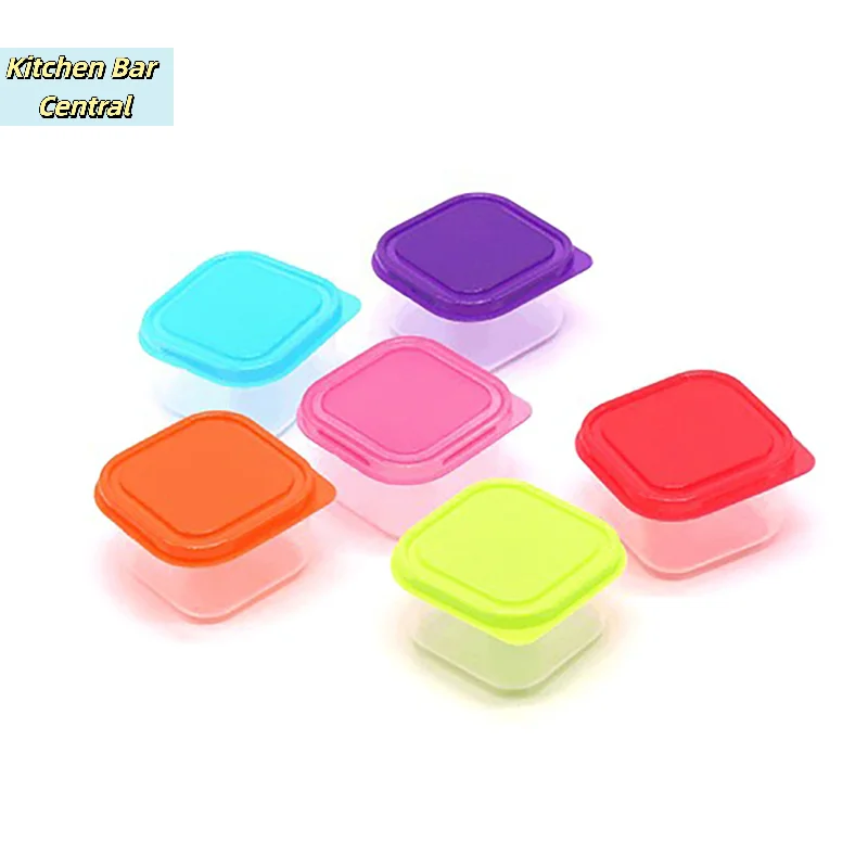 【Random Color Food Storage Container Small Plastic Moisture-proof Container Mini Kitchen Storage Box With Leakproof Lid】